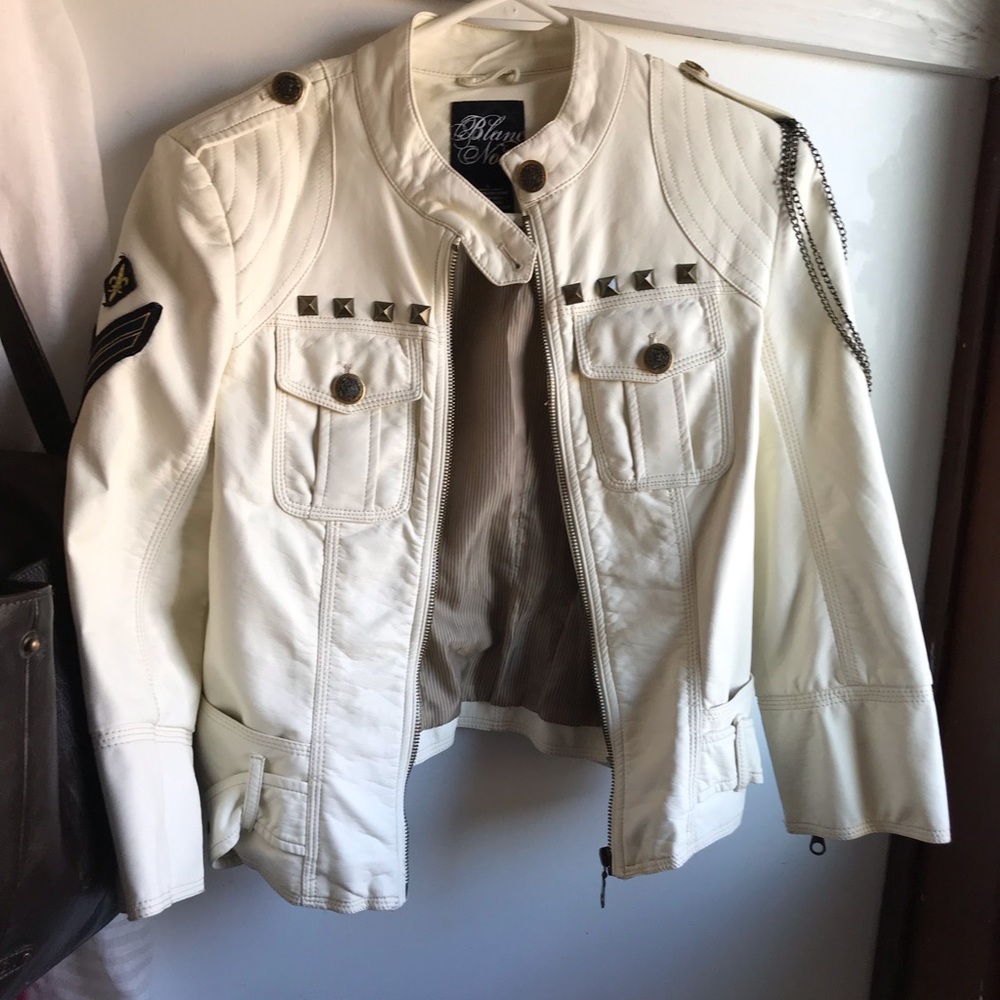 Blanc Noir white leather jacket. Never worn.